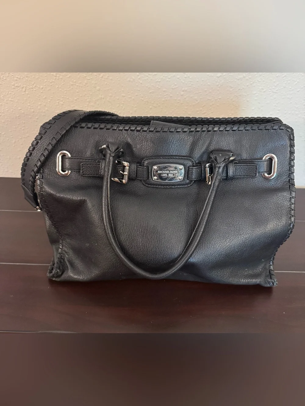Authentic Michael Kors Whipped Hamilton East West Tote in Classic Black Perfect